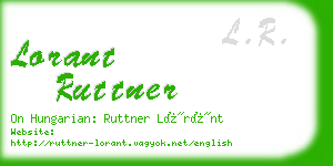 lorant ruttner business card